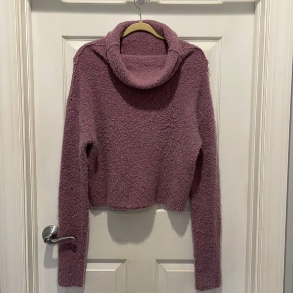 Free People Sweaters - Free People Stormy fuzzy cowl sweater purple | M
